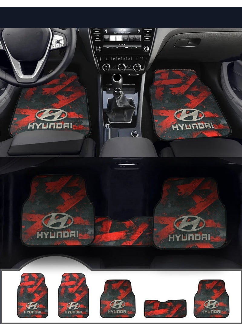 Universal Car Floor Mats Set 5 Pieces Compatible with All Hyundai Models Anti Slip Design Protects Vehicle Interior From Dirt Dust Mud and Spills Durable Material Easy To Clean Suitable For Daily Use Front Rear And Center Mats Non Sliding Base Practical Fit For Hyundai Sedan SUV Hatchback Cars Interior Accessories - Image 2